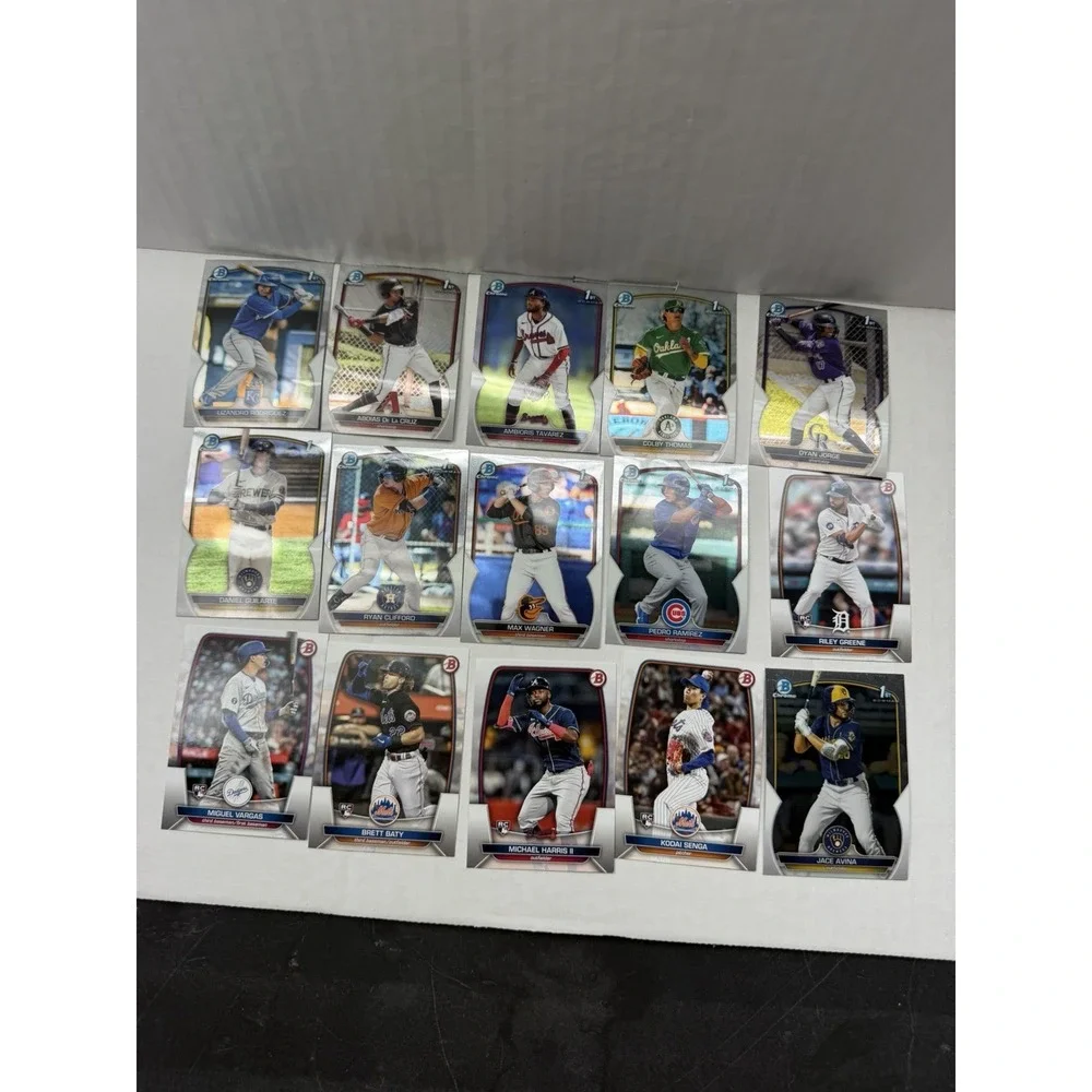2021 / 2023 topps series one, #d, bp, bcp cards lot of 50 baseball cards mlb